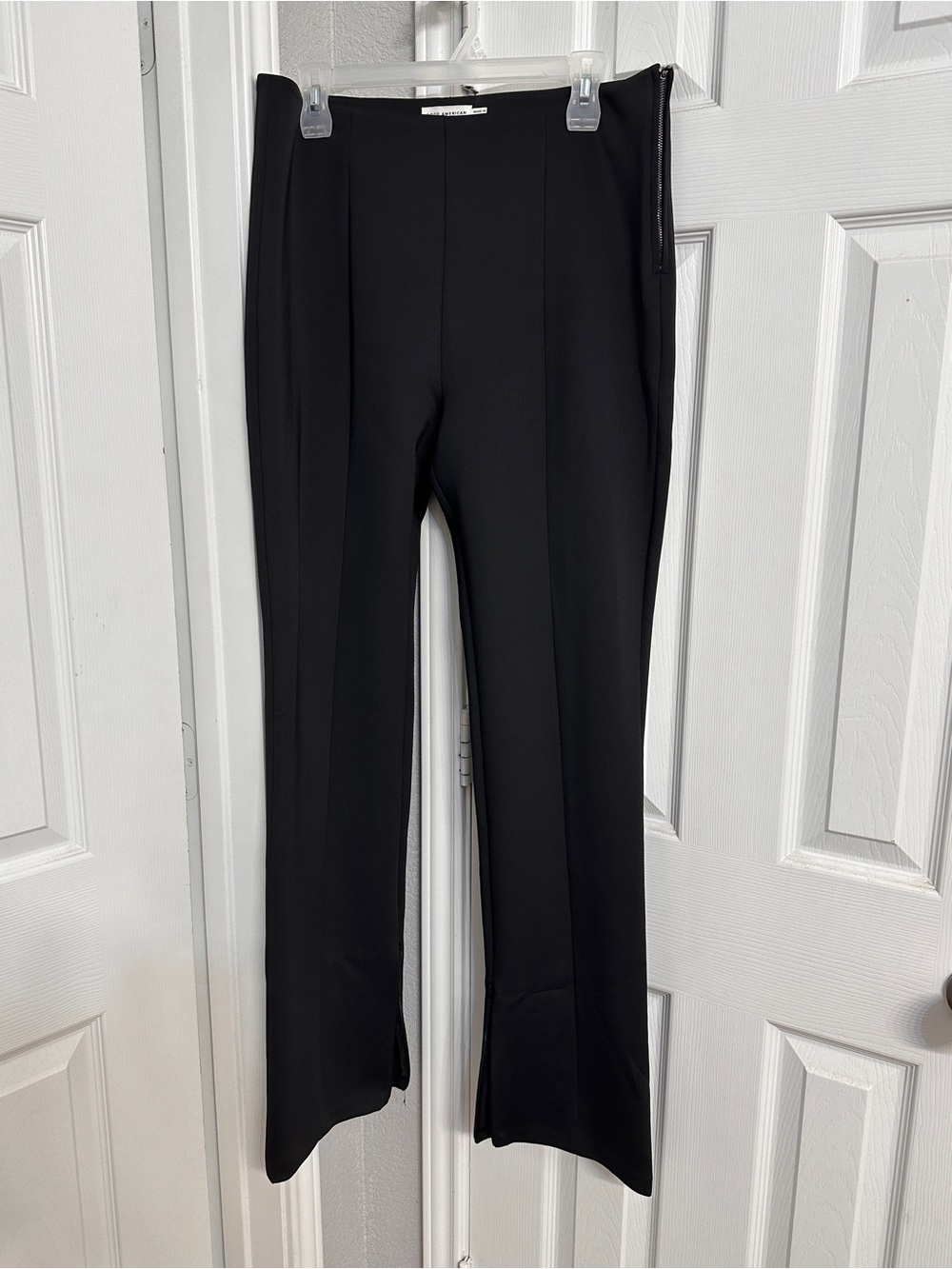 GOOD AMERICAN Black Women's Scuba Flare Pants